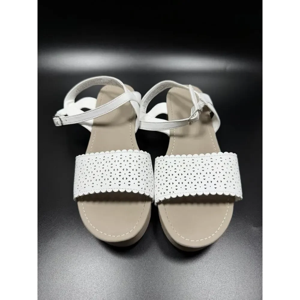 The Children's Place Girls White Open Toe Clog Sandals Size 6